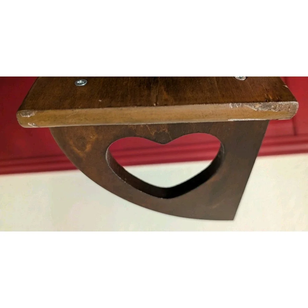 vintage wooden heart shelf 38.5